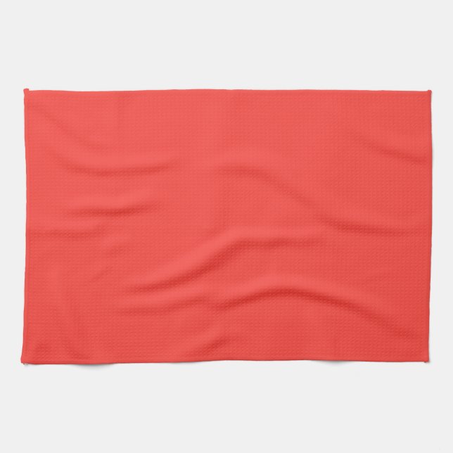 Linge De Cuisine Saumon Rouge Uni (Horizontal)