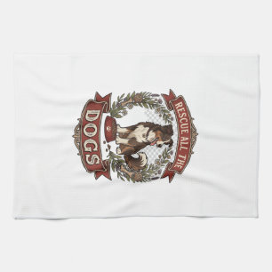 Linge De Cuisine Sauver tous les chiens Couronne florale ruban pour