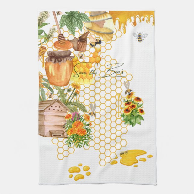 Linge De Cuisine Sauvez les abeilles (Vertical)