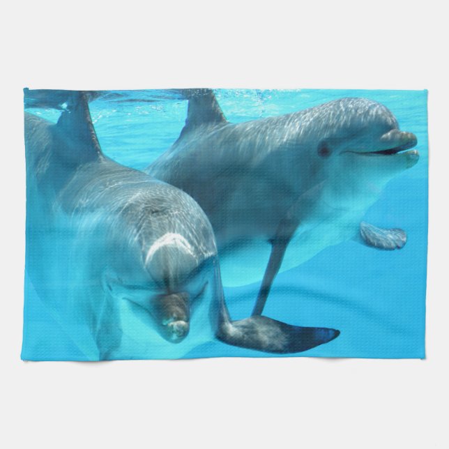 Linge De Cuisine Sauvez les dauphins (Horizontal)