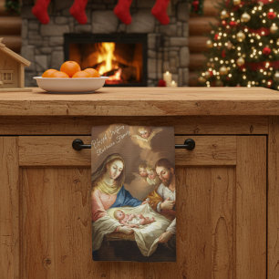 Linge De Cuisine Scène de Noël de la Nativité Personnalisée