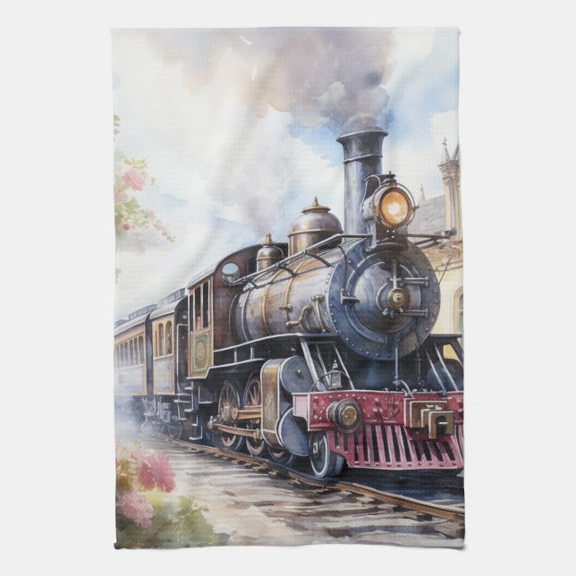 Linge De Cuisine Scenic Landscape a Victorian Train (Vertical)
