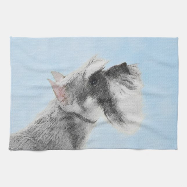 Linge De Cuisine Schnauzer (géant, standard) 2 peignant - art de (Horizontal)