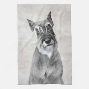 Linge De Cuisine Schnauzer (Giant) Peinture - Chien Art