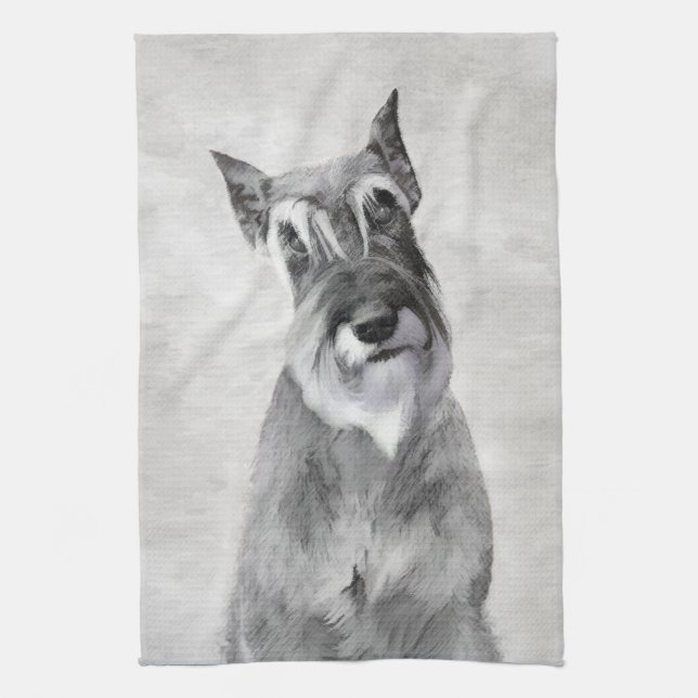 Linge De Cuisine Schnauzer (Giant) Peinture - Chien Art (Vertical)