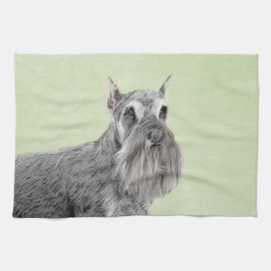 Linge De Cuisine Schnauzer (Giant, Standard) Peinture - Chien Art