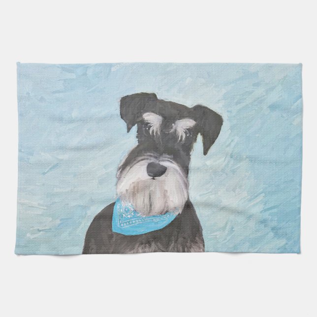 Linge De Cuisine Schnauzer (Miniature) Peinture - Joli chien origin (Horizontal)