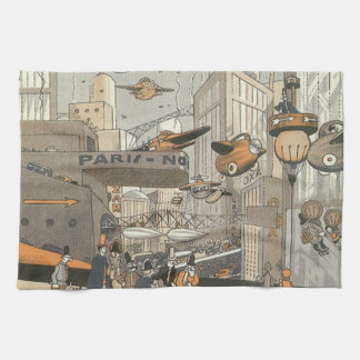 Linge De Cuisine Science-fiction urbaine vintage Paris, Steampunk