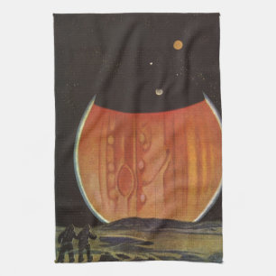 Linge De Cuisine Science-fiction vintage, astronautes sur Ganymede