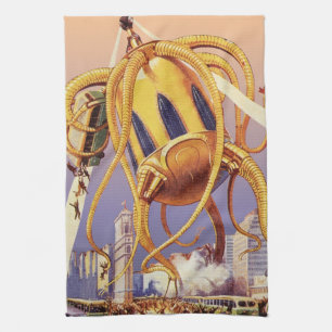Linge De Cuisine Science-fiction vintage Guerre d'invasion Alien Pi