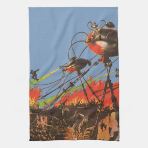 Linge De Cuisine Science-fiction vintage HG Wells War of the Worlds