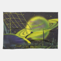 Science-fiction vintage Planète verte néon avec an