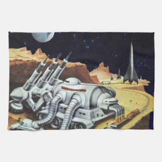 Linge De Cuisine Science-fiction vintage, Station spatiale sur la L