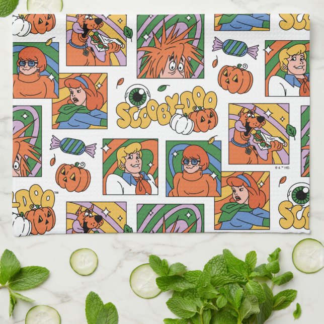 Linge De Cuisine Scooby-Doo Halloween Photos Pattern (Plié)