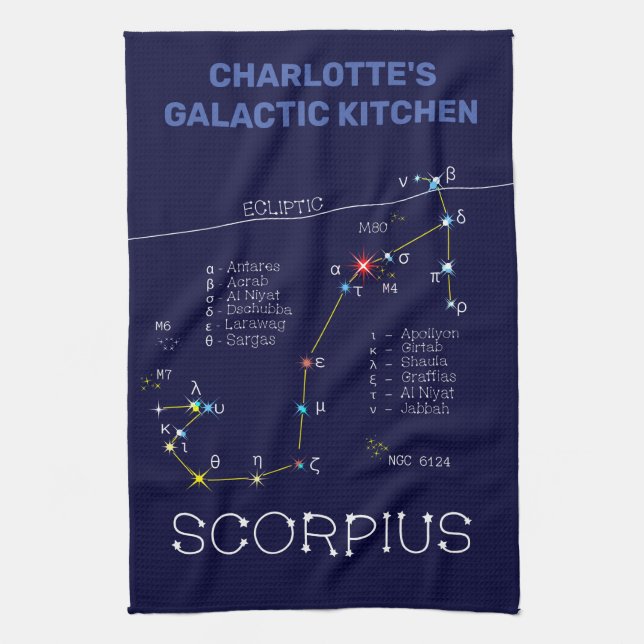 Linge De Cuisine Scorpie Constellation Zodiaque (Vertical)