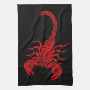 Linge De Cuisine Scorpions vintages de rouge d'illustration de
