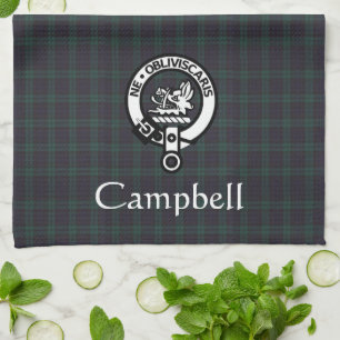 Linge De Cuisine Scottish Campbell Crest Badge & Tartan