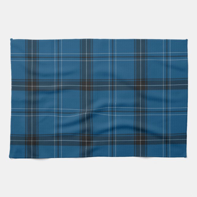 Linge De Cuisine Scottish Ramsay Blue Tartan (Horizontal)