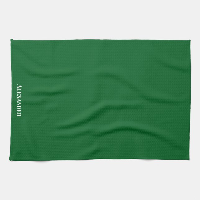 Linge De Cuisine Script blanc massif massif personnalisé (Horizontal)
