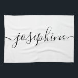Linge De Cuisine Script personnalisé élégant Nom personnalisé<br><div class="desc">Présentant notre Élégant Script Personnalisé Nom Personnalisé Serviette de cuisine, un cadeau délicieux et réfléchi qui ajoute une touche de sophistication et de charme à toute cuisine. Cette serviette de cuisine est conçue avec simplicité et élégance en tête, ce qui en fait un ajout intemporel et polyvalent à son espace...</div>