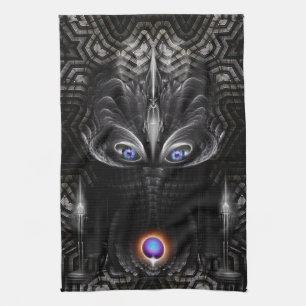 Linge De Cuisine Sculpture de guerrier foncé Art fractal