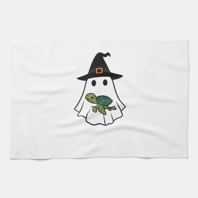 Linge De Cuisine Sea Turtle Halloween Ghost Witch Hat Animal Lovers (Horizontal)