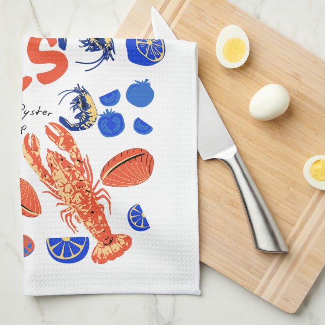 Linge De Cuisine Seafood Beach Fisherman Ocean Tropical Quote  (Quart Plié)