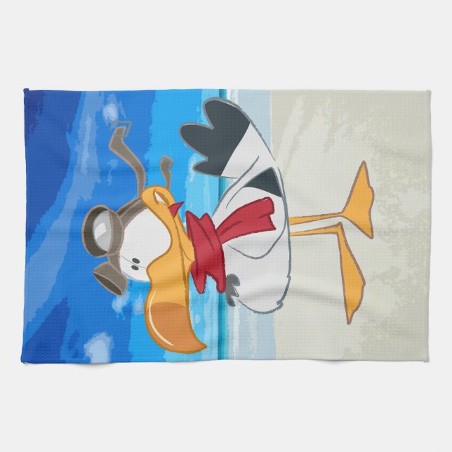 LINGE DE CUISINE SEAGULEMENT AVEC GOGGLES PILOTES (Horizontal)