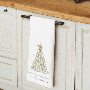 Linge De Cuisine "Seas & Greetings" Arbre de Noël Huître de Côte