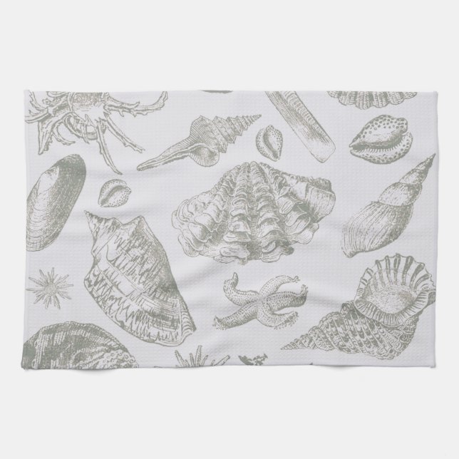 Linge De Cuisine Seashell Soft Antique Art Beach Shops (Horizontal)