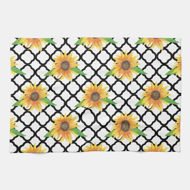 Linge De Cuisine Sens floral de tournesol (Horizontal)