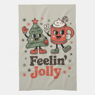 Linge De Cuisine Sentiment de Noël rétro joyeux vacances vintage