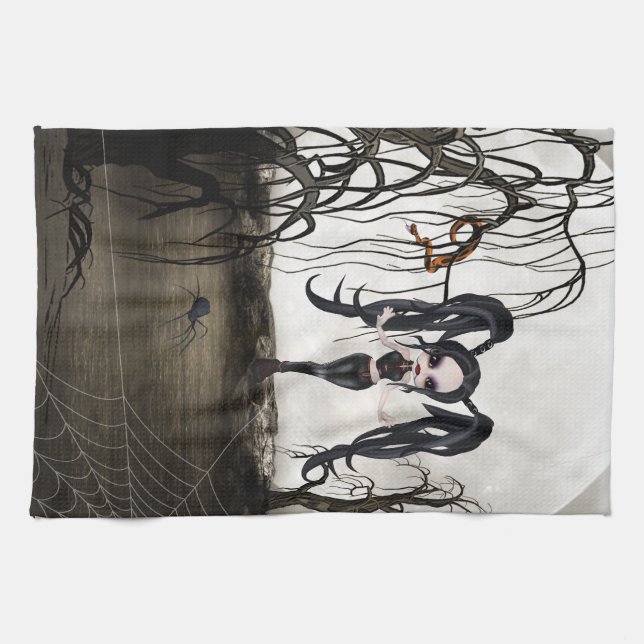 Linge De Cuisine Sepia Goth Girl (Horizontal)