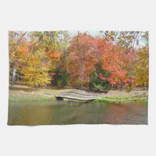 Linge De Cuisine Sept sources Pont d'automne III Paysage d'automne