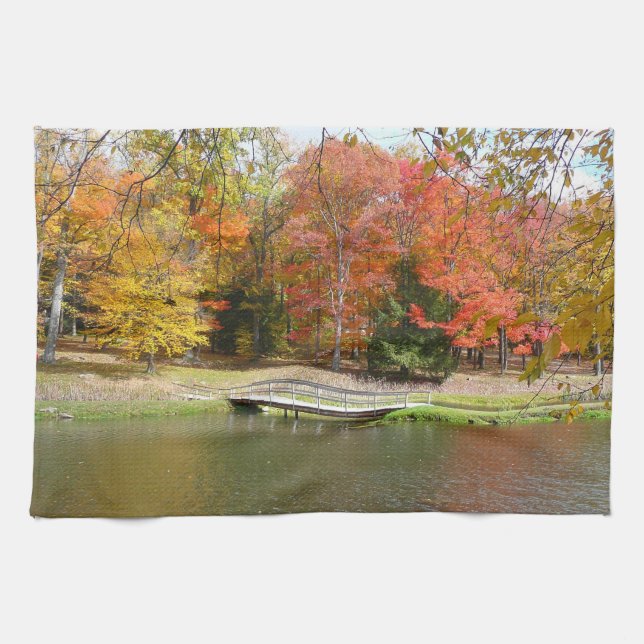 Linge De Cuisine Sept sources Pont d'automne III Paysage d'automne (Horizontal)