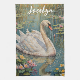 Linge De Cuisine Serenade de cygne tranquille