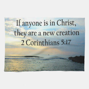 LINGE DE CUISINE SERENE 3 CORINTHIANS PHOTO 5:17 OCÉAN SCENE