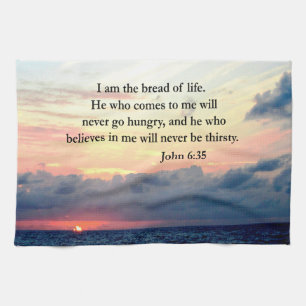 LINGE DE CUISINE SERENE JOHN 6:35 DESIGN PHOTO DE LEVER
