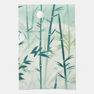 Linge De Cuisine Sérénité Fleur de Bambou Asiatique  (5)