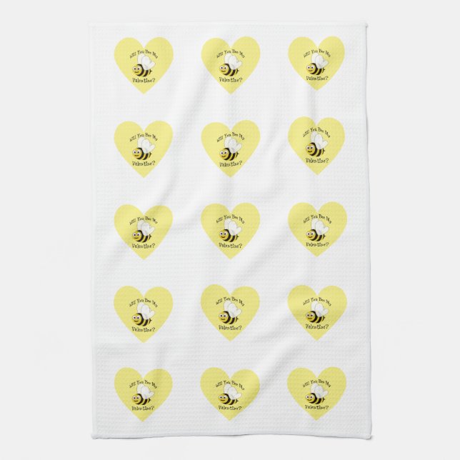 Linge De Cuisine Serez-Vous Mon Coeur Jaune Valentin ? (Vertical)