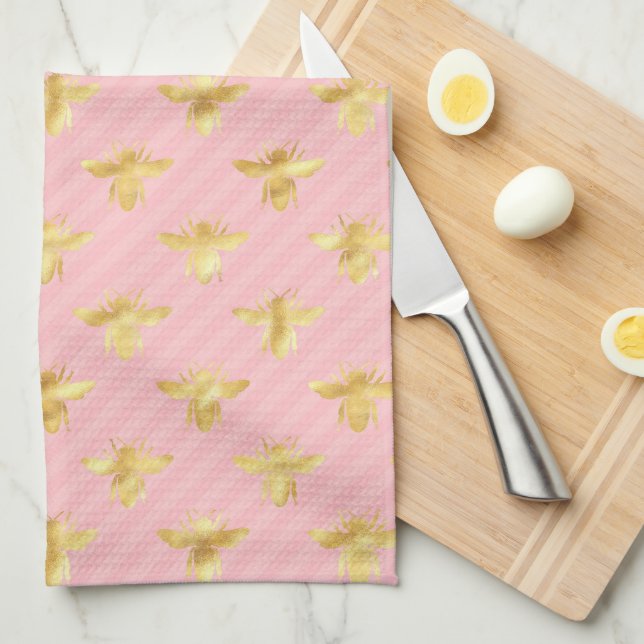 Linge De Cuisine Série Princesse Abeille Design #7 (Quart Plié)