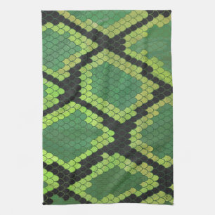 Linge De Cuisine Serpent noir et vert