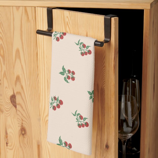 Linge De Cuisine Serre de tomates Tomate Rouge Vigne Verte (Pliage en tiers)