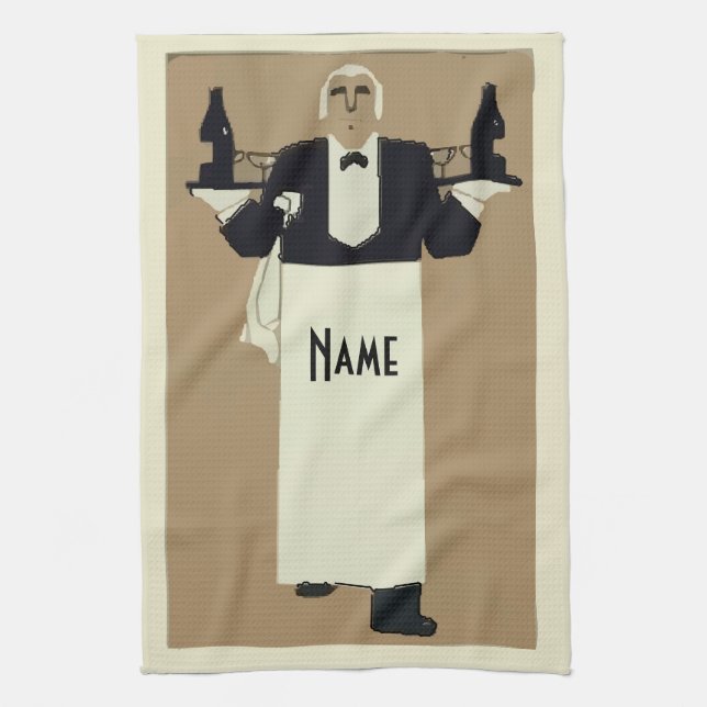 Linge De Cuisine Serveur servant du vin (Vertical)