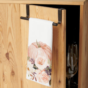 Linge De Cuisine Shabby Chic Floral Citrouille lumbar coussin