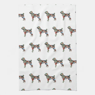 Linge De Cuisine Shar Pei Chien race Geo Silhouette Plaid