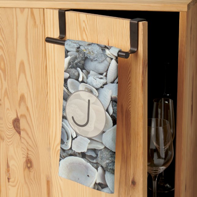 Linge De Cuisine Shell Haven Initial Pattern (Pliage en tiers)