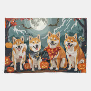 Linge De Cuisine Shiba Inu Halloween Épouvantable