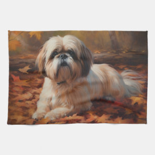 Linge De Cuisine Shih Tzu à l'automne Feuilles automne Inspire