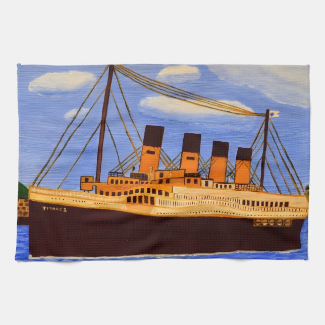 Linge De Cuisine Ship Titanic kitchen towel  (Horizontal)
